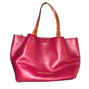 Dooney & Bourke Flynn City Tote Cranberry Red Shoulder‎ Bag Red Leather Large